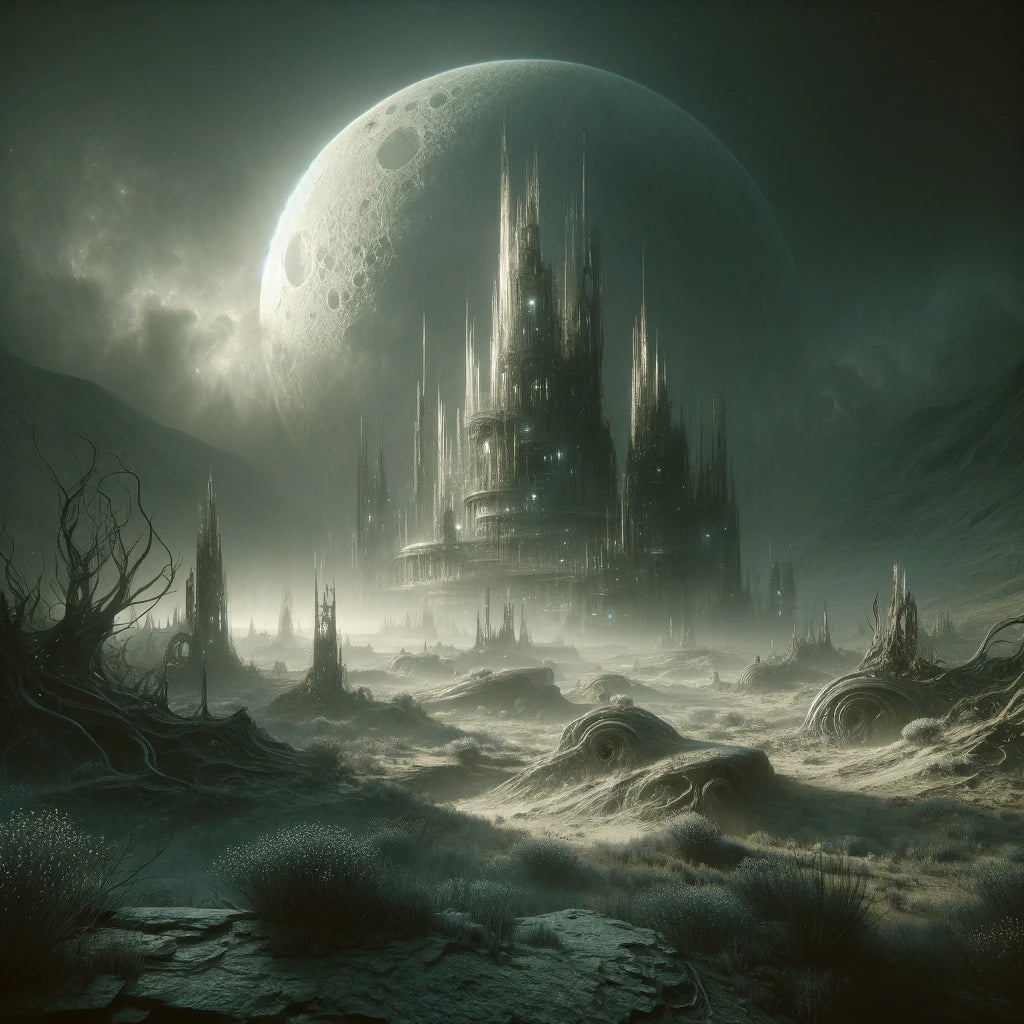 Ancient Relics Under Moonlight Canvas