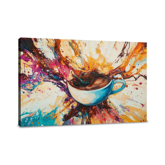 Vibrant Coffee Chaos Canvas - Main Image