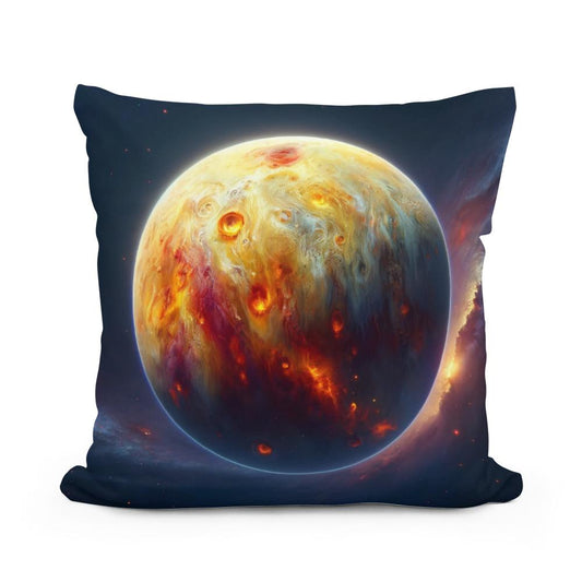 Io's Volcanic Splendor Cotton Cushion - Main Image