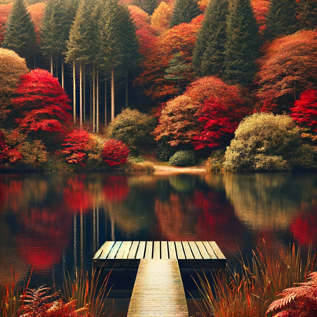 Autumn Lake Tranquillity Canvas
