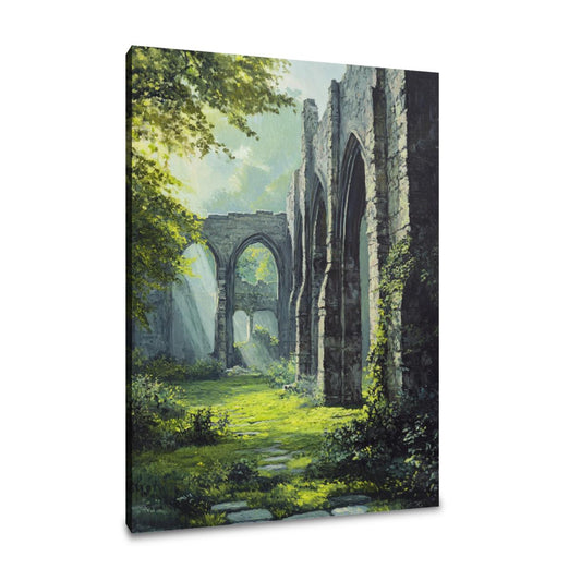 Kirkstall Abbey Morning Canvas - Main Image