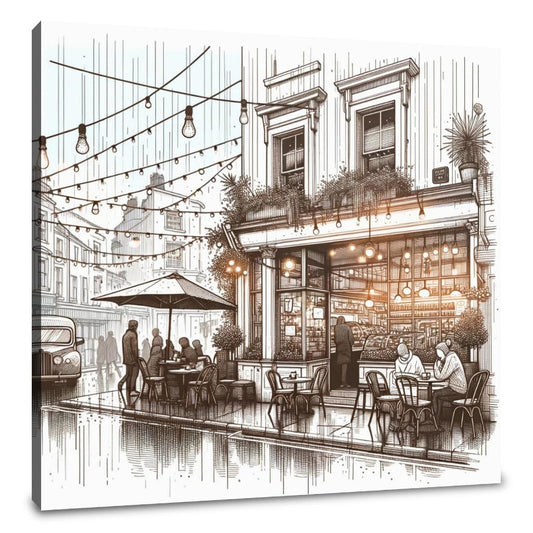 Rainy Day Café Canvas - Main Image