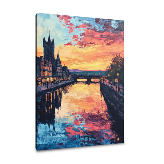 Nostalgic Sunset Over Inverness Canvas - Main Image