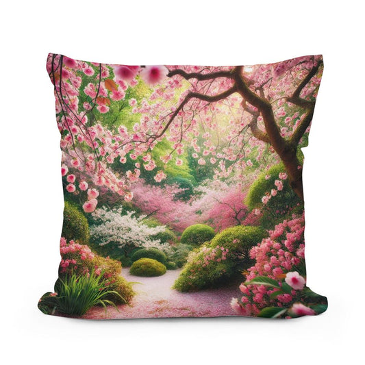 Spring Blossom Serenity Cotton Pillow - Main Image