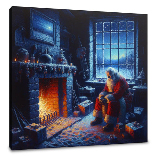 Santa's Solitary Hearth Canvas - Main Image
