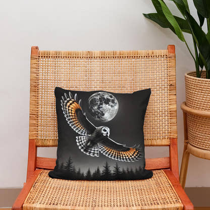 Nocturnal Flight Cotton Pillow - Secondary Image 2