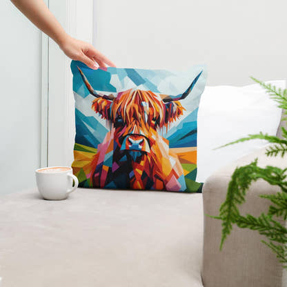 Cubist Highland Cow Essence Cotton Cushion - Secondary Image 5
