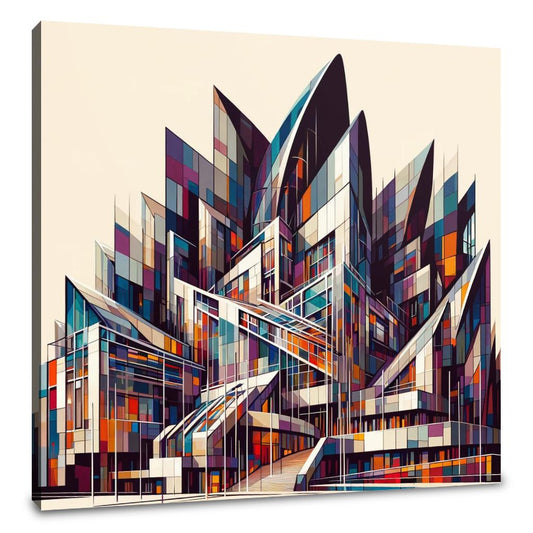 Edinburgh Scottish Parliament Abstract Vision Canvas - Main Image