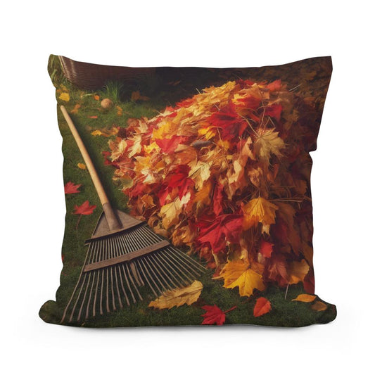 Autumn Yardwork Satisfaction Cotton Cushion - Main Image
