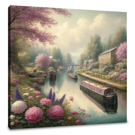 Springtime Canal Charm Canvas - Main Image