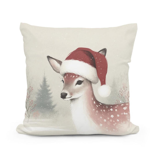 Pastel Holiday Deer Cotton Cushion - Main Image