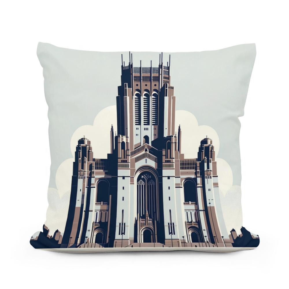 Liverpool Cathedral Minimalist Essence Cotton Cushion - Main Image