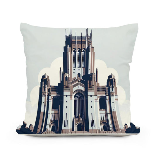 Liverpool Cathedral Minimalist Essence Cotton Cushion - Main Image