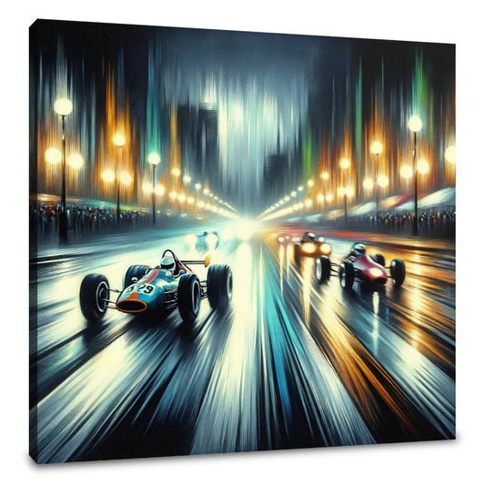 Nighttime Street Racer Canvas - Main Image