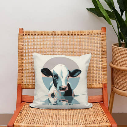 Pastel Modernist Cow Cotton Cushion - Secondary Image 2