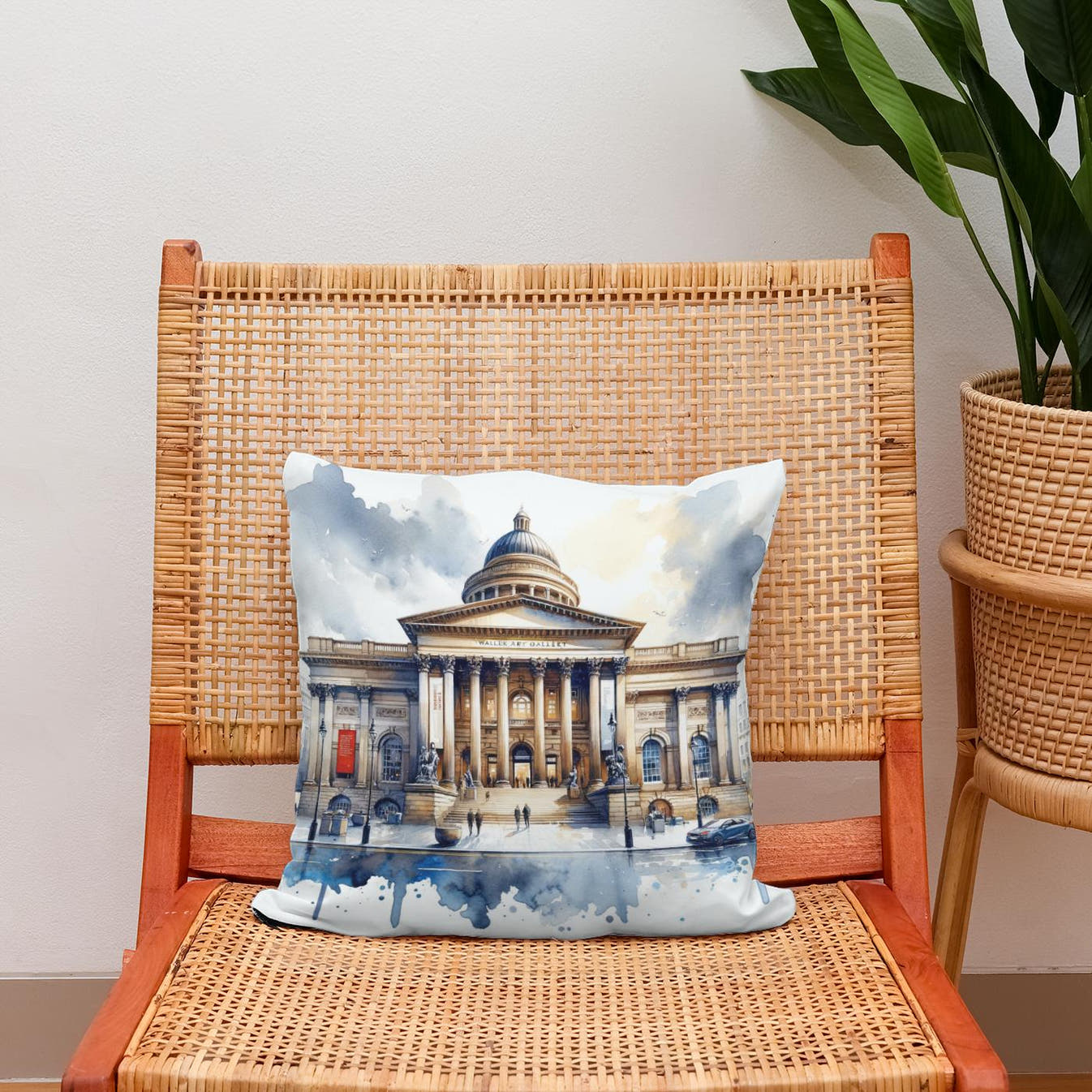 Liverpool Walker Gallery Cotton Cushion - Secondary Image 2