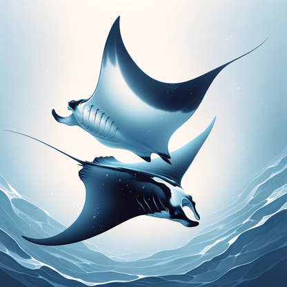 Blue Manta Ballet Cotton Cushion
