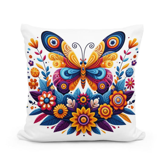 Butterfly Garden Cotton Pillow - Main Image