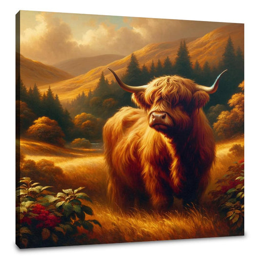 Timeless Highland Cow Serenity Canvas - Main Image