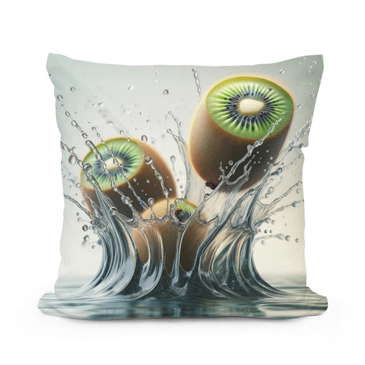 Kiwi Splash Elegance Cotton Cushion - Main Image
