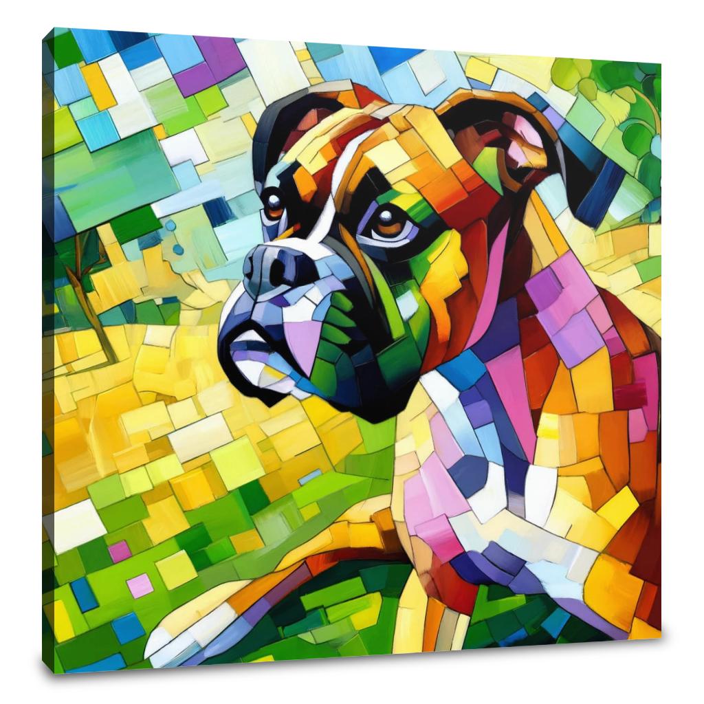 Boxer's Day Out Vibrant Energy Canvas - Main Image