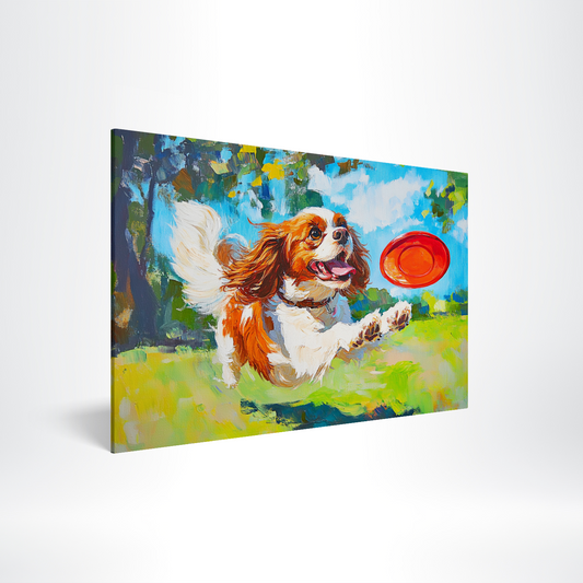 Cavalier's Frisbee Chase Acrylic Print Hero Image