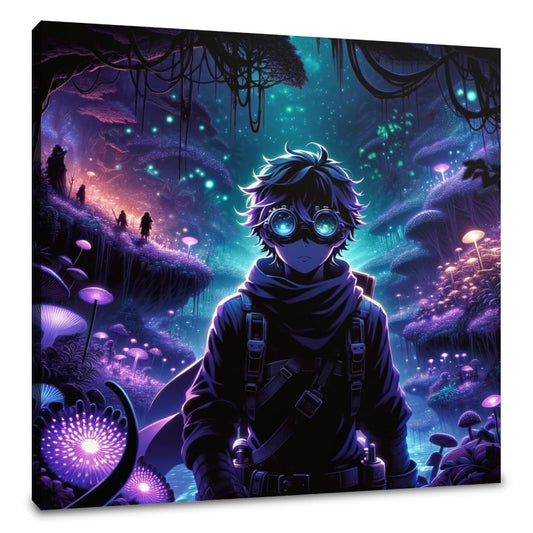 Bioluminescent Shadow Realm Canvas - Main Image