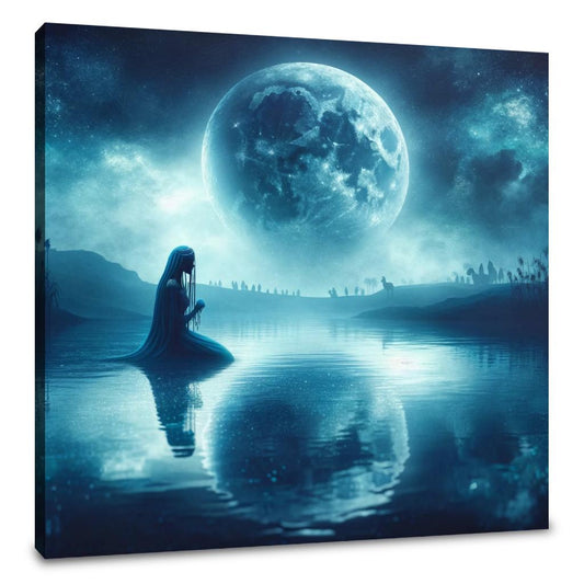 Moonlit Siren of the Nile Canvas - Main Image