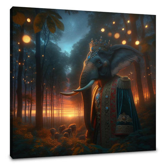 Regal Elephant Twilight Canvas - Main Image