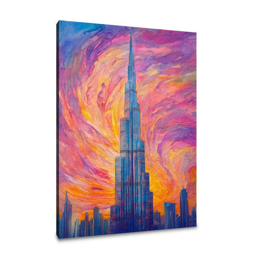 Burj Khalifa Sunset Canvas - Main Image