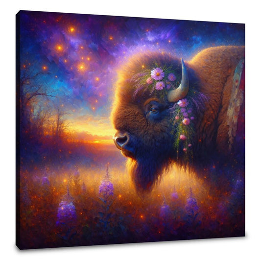 Royal Bison Twilight Canvas - Main Image