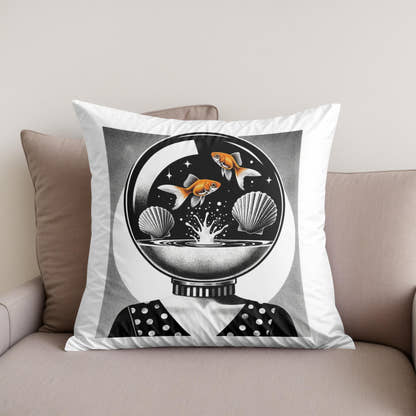 Whimsical Seashell Siren Cotton Cushion - Secondary Image