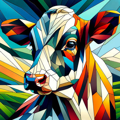 Cubist Contrast Cow Cotton Cushion