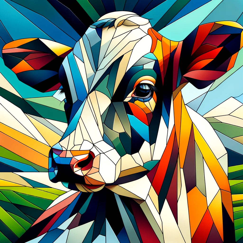 Cubist Contrast Cow Cotton Cushion