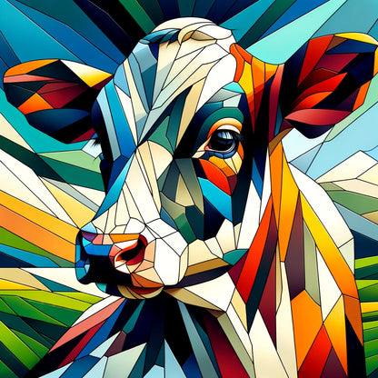 Cubist Contrast Cow Cotton Cushion