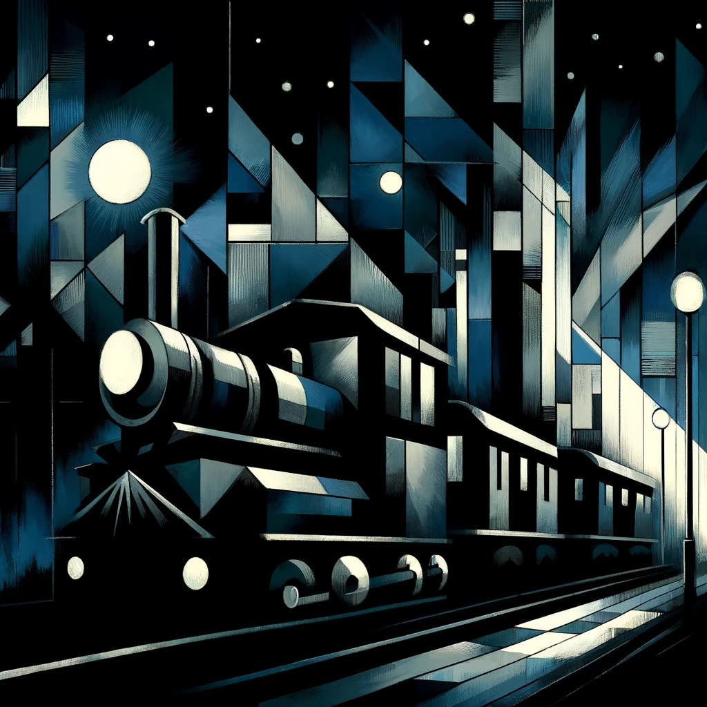 Cubist Night Express Cotton Cushion