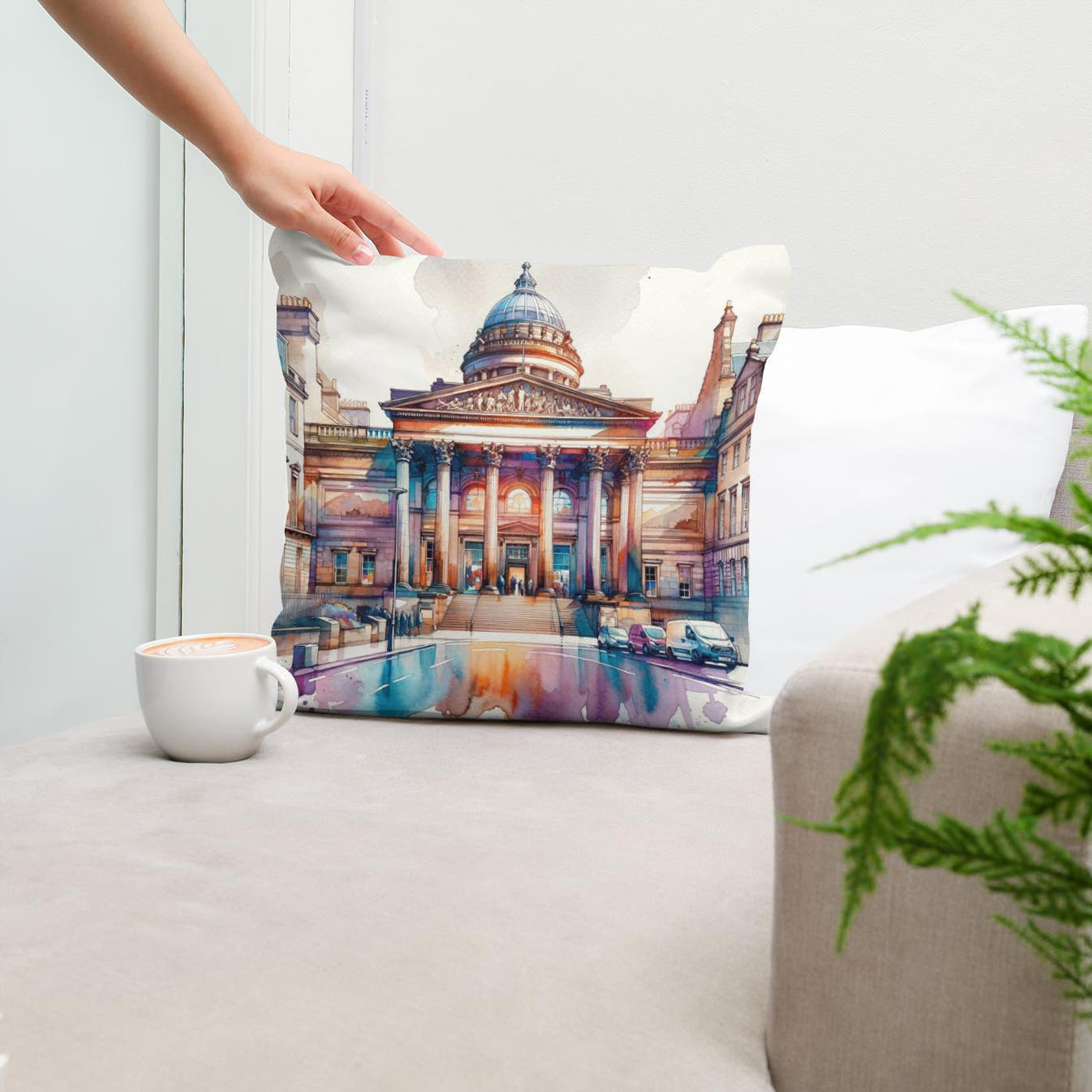 Edinburgh Walker Gallery Watercolor Essence Cotton Cushion - Secondary Image 5