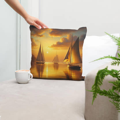 Lakeside Twilight Cotton Cushion - Secondary Image 5