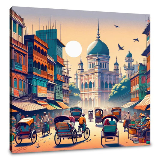Dhaka Old Town Morning Canvas - Main Image