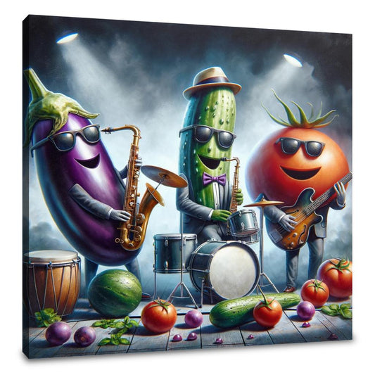 Veggie Musicians Jazz Band Canvas - Main Image