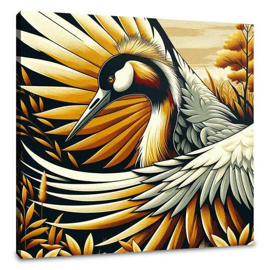Golden Crane Elegance Canvas - Main Image