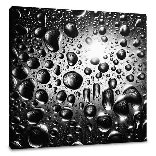 Vivid Raindrops: Glass Reflection Canvas - Main Image