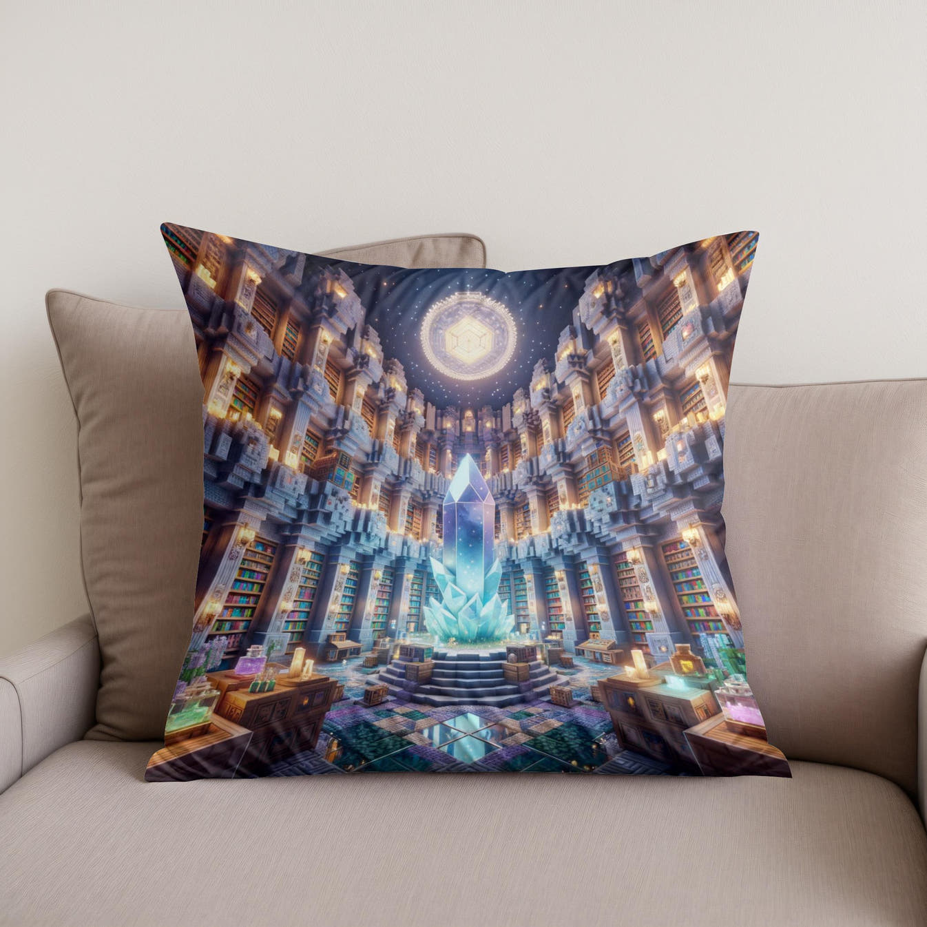 Enchanted Shelves Cotton Cushion - Secondary Image