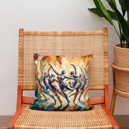 Rhythmic Dance Abstract Cotton Cushion - Secondary Image 2