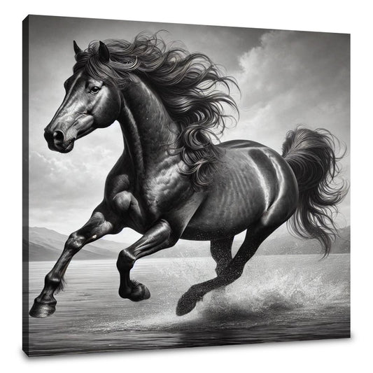 Majestic Dark Mustang Canvas - Main Image