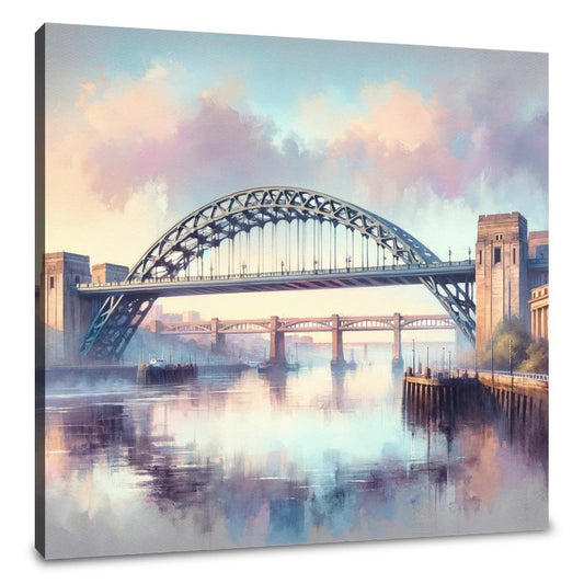 Newcastle Tyne Bridge Dawn Canvas - Main Image