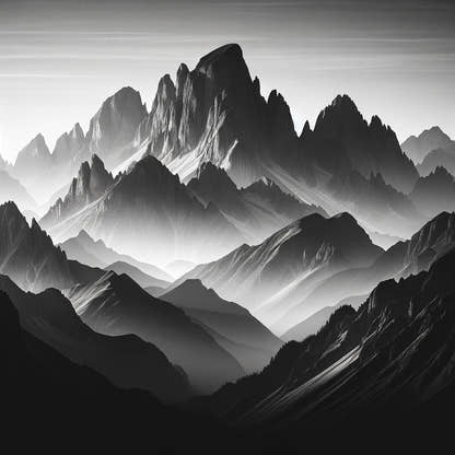 Dawn's Majesty: Mountain Silhouette Cotton Cushion