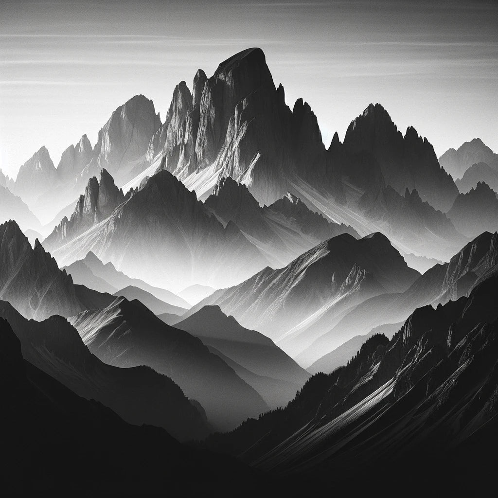 Dawn's Majesty: Mountain Silhouette Canvas