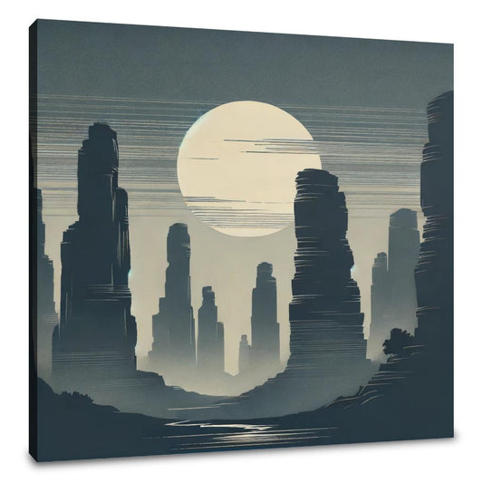 Misty Sandstone Pillars Canvas - Main Image