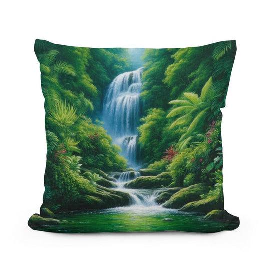 Rainforest Cascade Cotton Cushion - Main Image